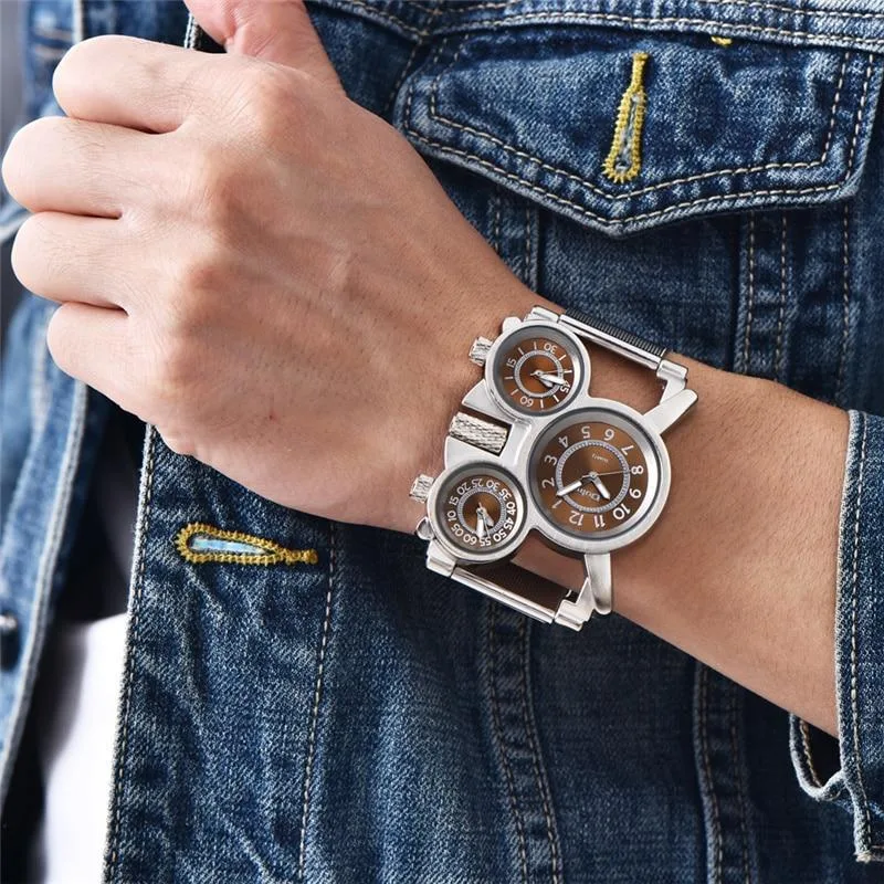 Ansicht 5 — Steampunk-Uhr für Herren – 3 Zifferblätter