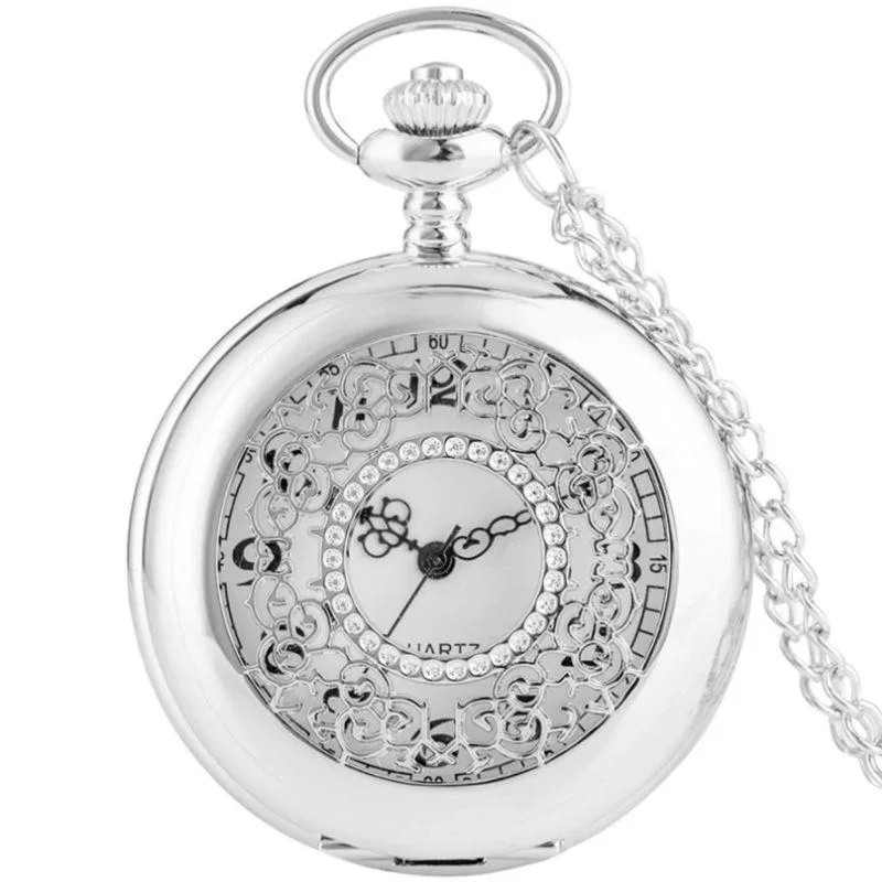 Taschenuhr für Damen – Anhänger silberfarben