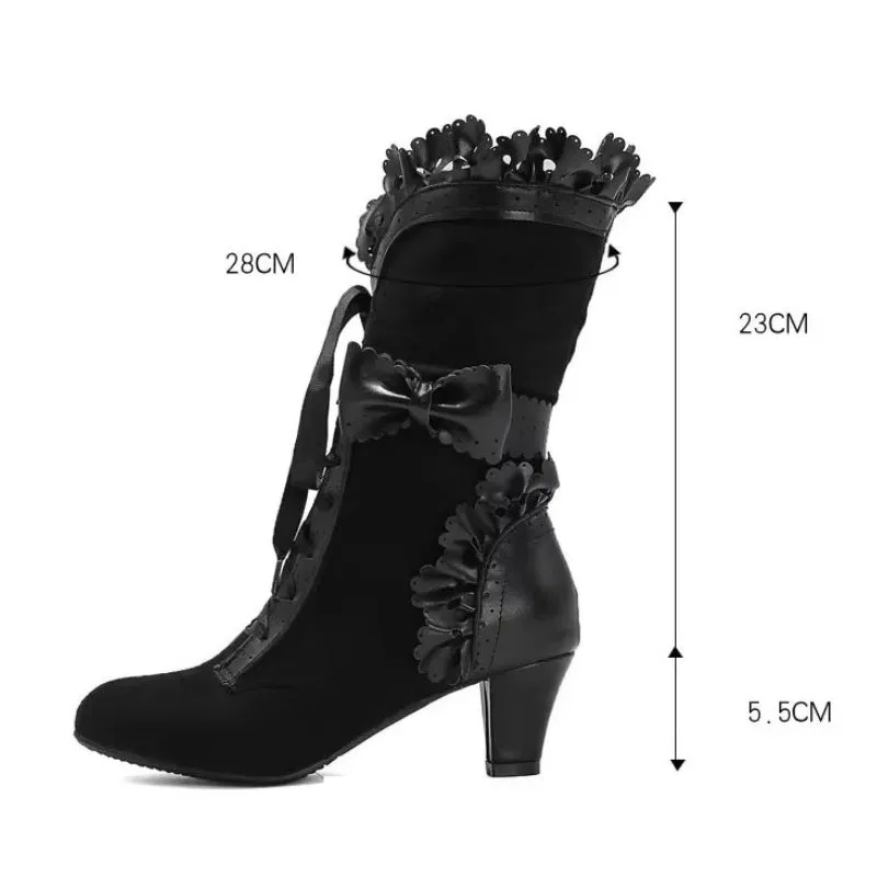 Ansicht 3 — Steampunk-Stiefeletten – rot