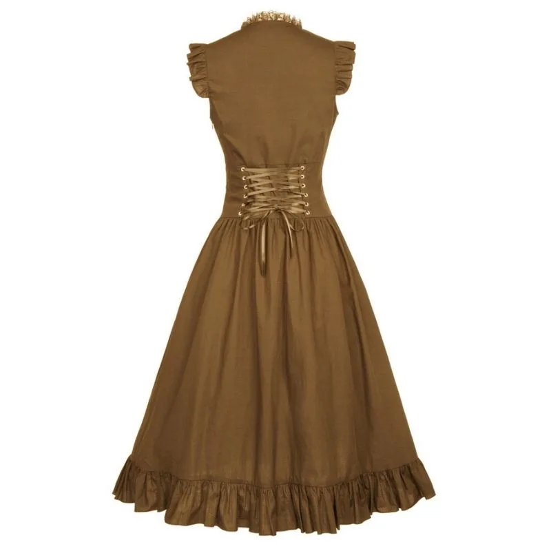 Ansicht 6 — Steampunk-Kleid – lang braun
