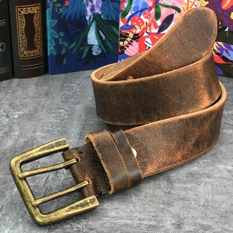 Ansicht 2 — Gürtel – braun aus Leder Antik-Finish