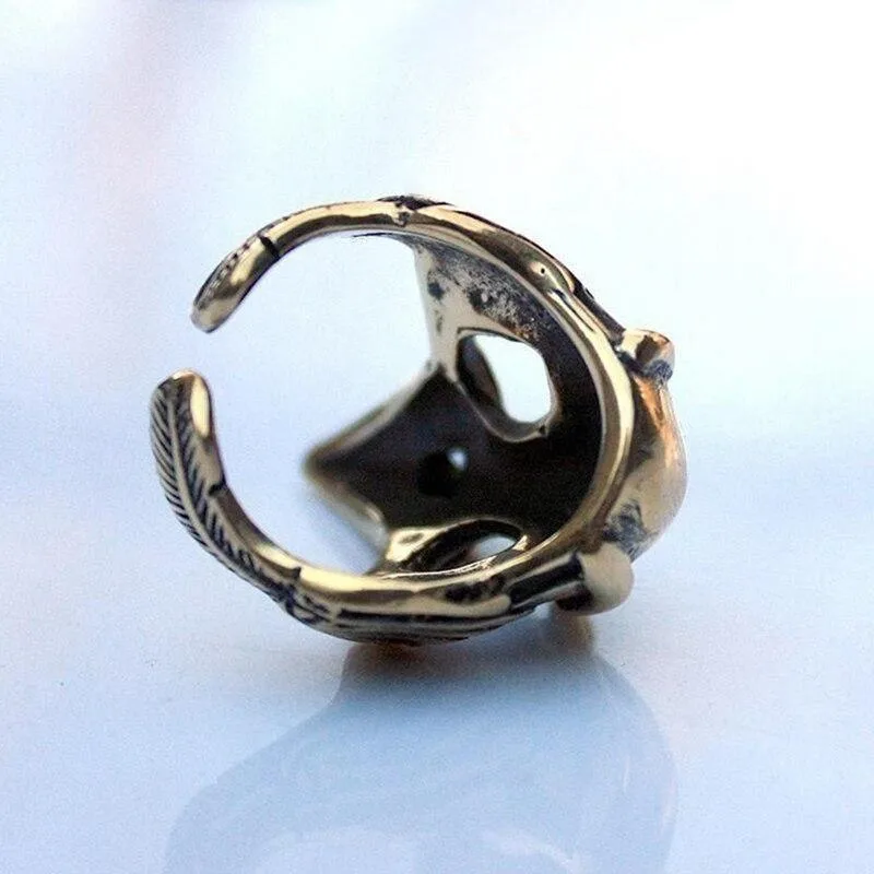 Ansicht 4 — Steampunk-Ring – Rabe Bronzefarben