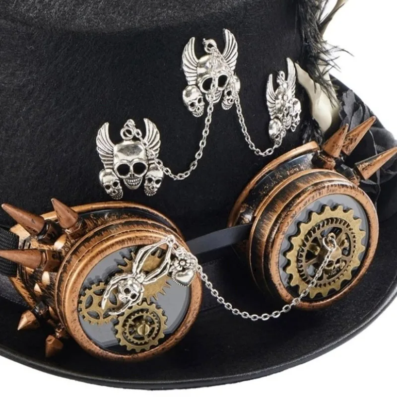 Ansicht 6 — Steampunk-Hut – Totenkopf