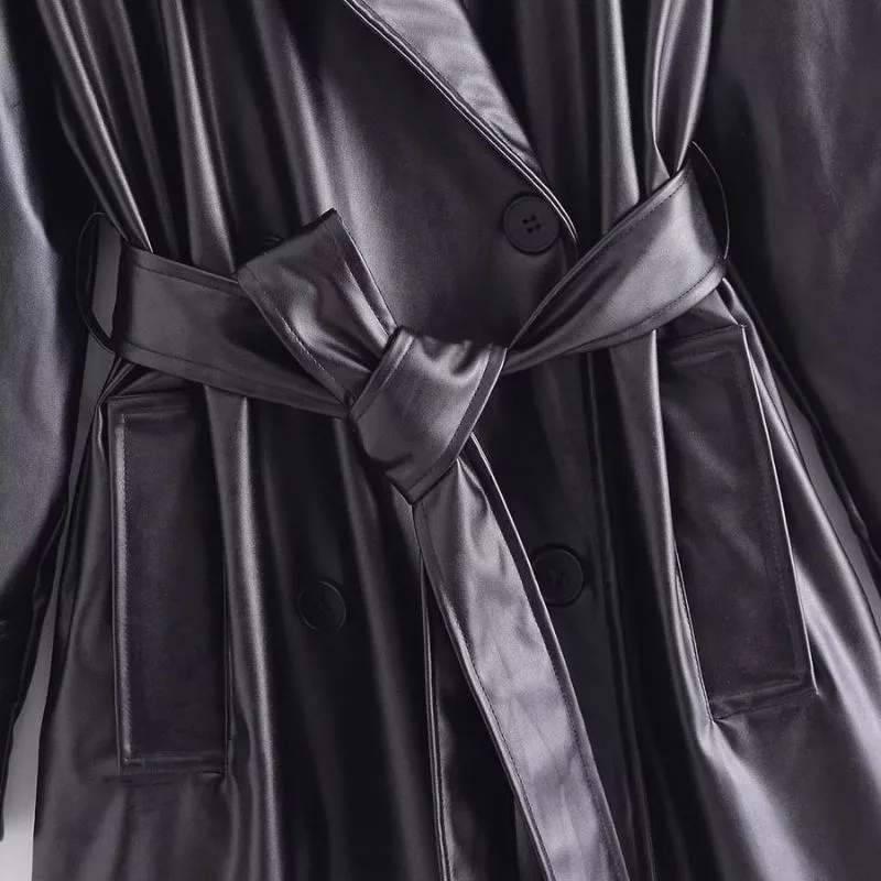 Ansicht 4 — Mantel – PU-Kunstleder Typ Trench Coat