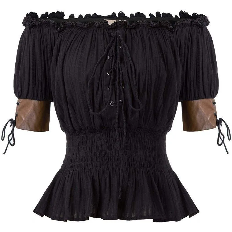 Steampunk-Bluse – Schulterfrei