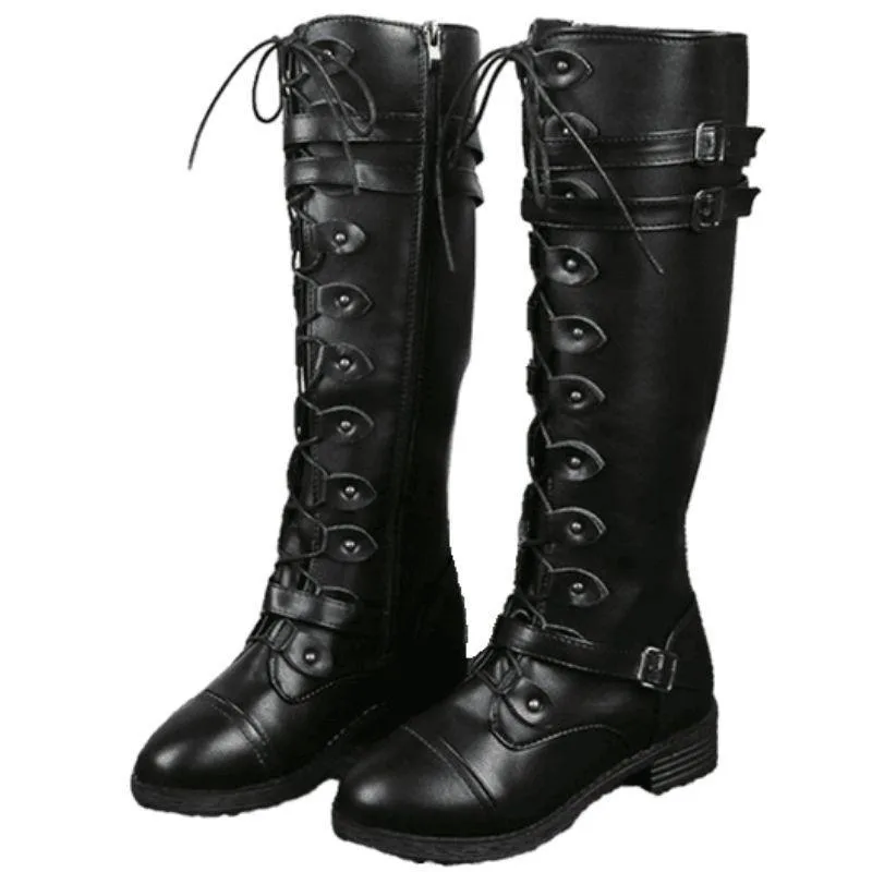 Ansicht 3 — Steampunk-Stiefel – hoch flach