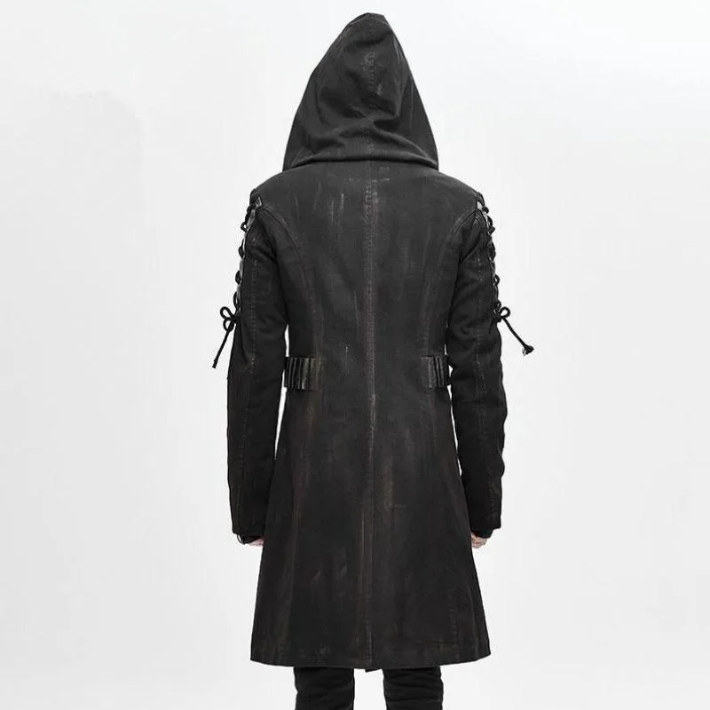 Ansicht 3 — Steampunk-Jacke – Trench Coat mit Kapuze