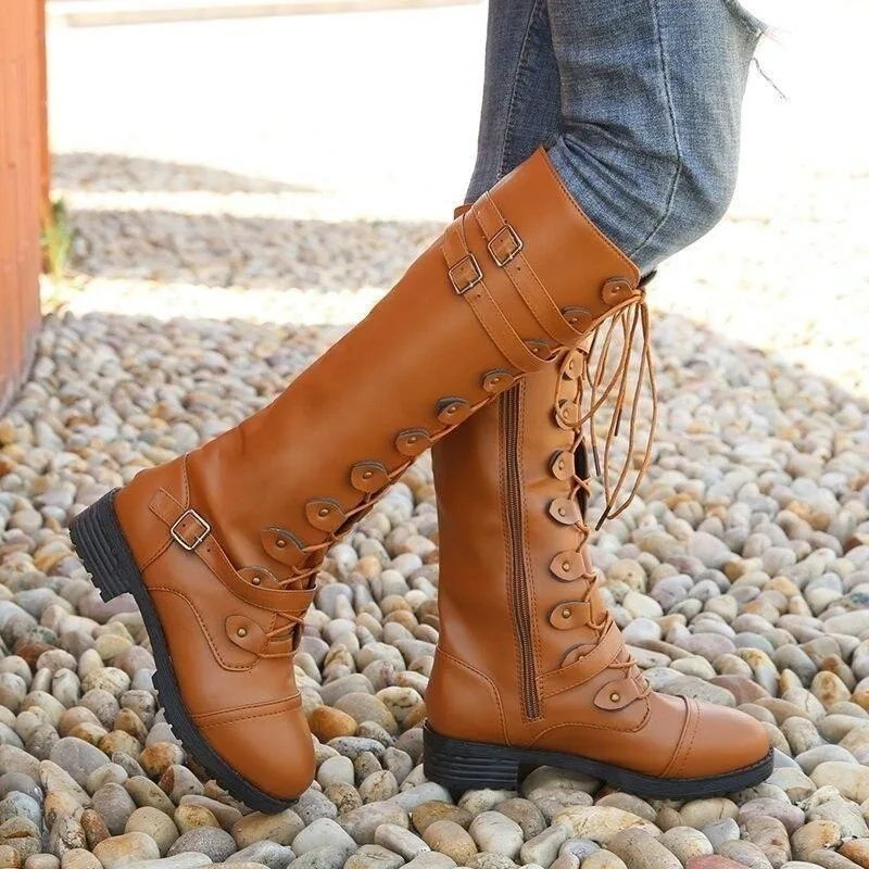 Ansicht 2 — Steampunk-Stiefel – braun aus PU