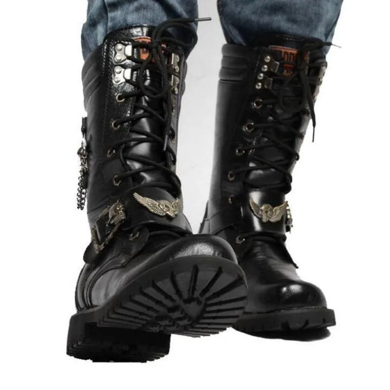 Ansicht 4 — Steampunk-Stiefel – Gothic Totenkopf