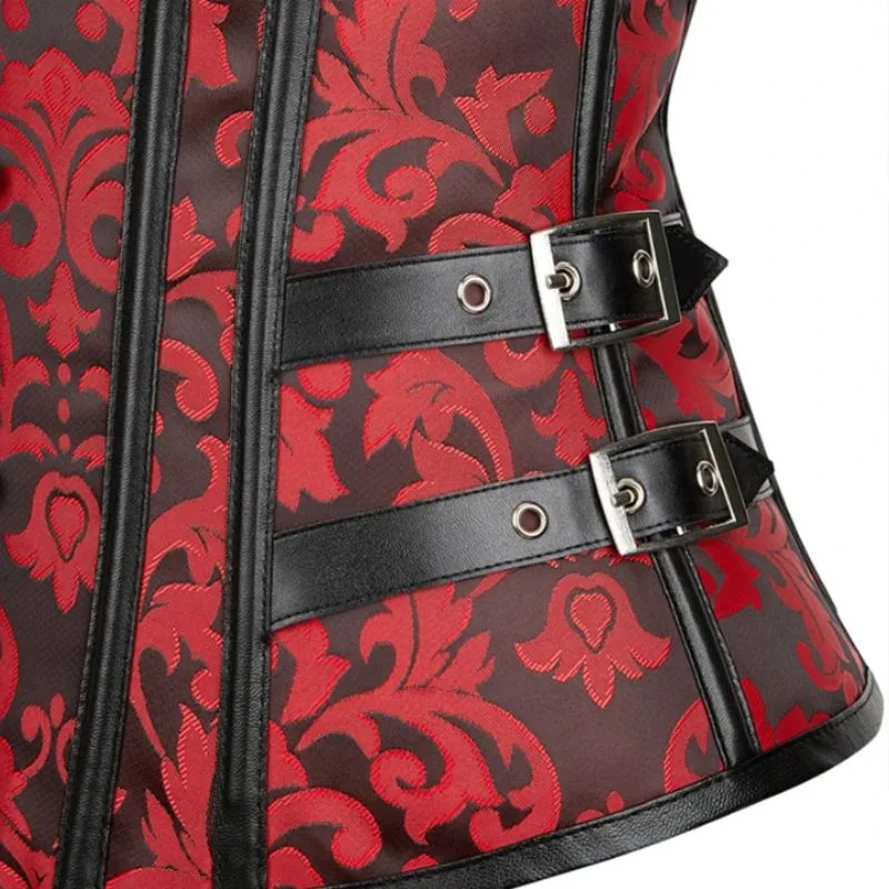 Ansicht 6 — Steampunk-Korsett – rot