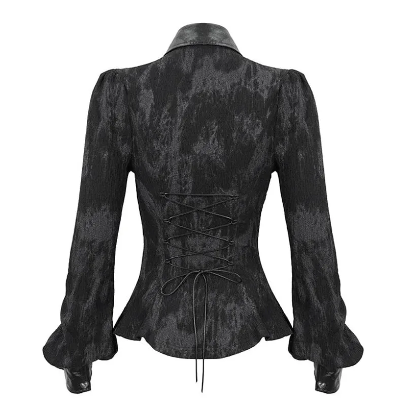 Ansicht 3 — Steampunk-Bluse – Offener Kragen