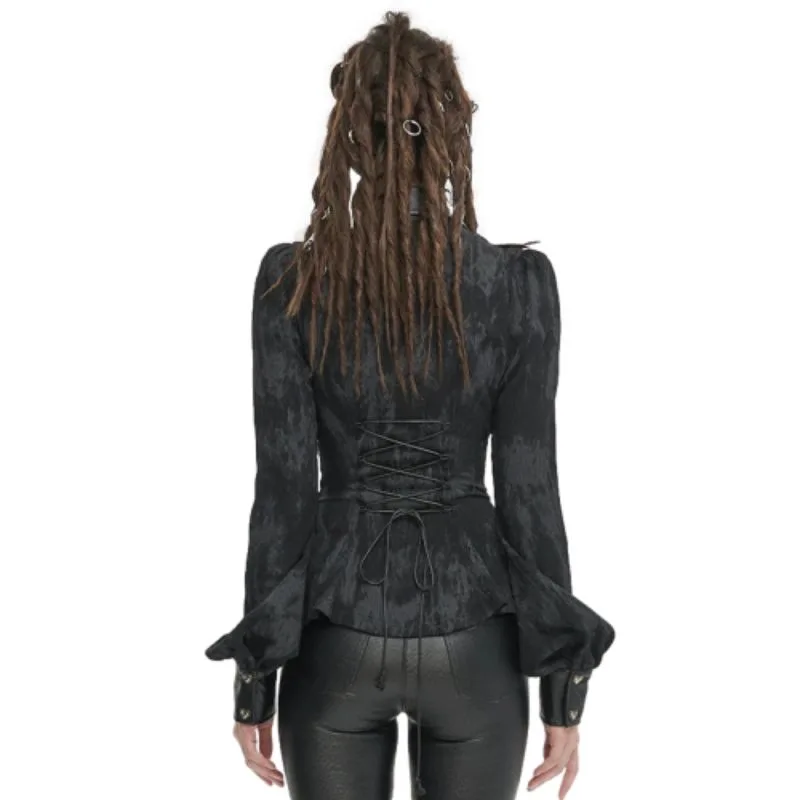 Ansicht 5 — Steampunk-Bluse – Offener Kragen
