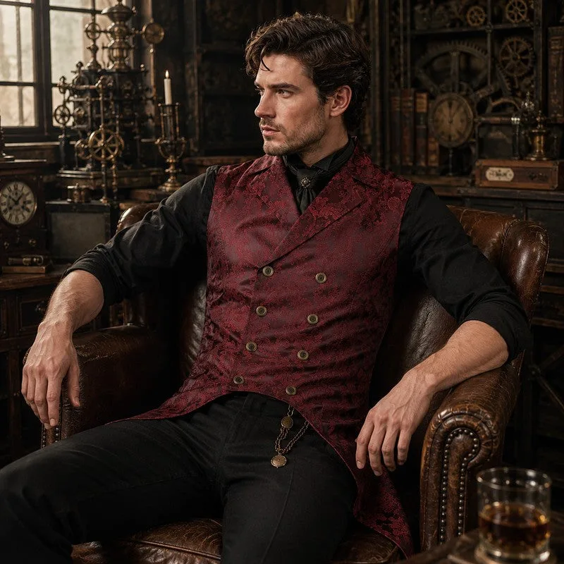 Ansicht 4 — Jacke für Herren – Kostüm Gothic ärmellos rot