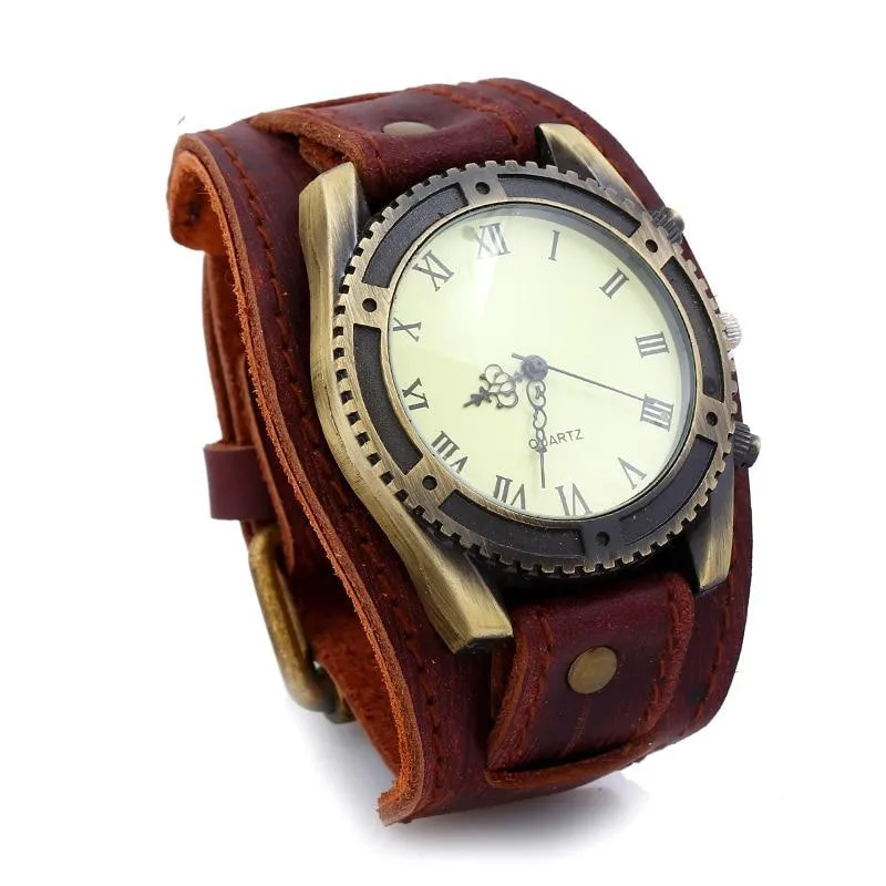Armbanduhr für Herren – Leder Vintage