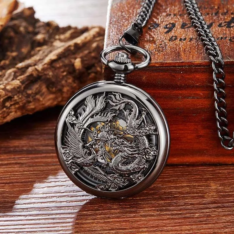 Ansicht 4 — Steampunk-Taschenuhr – Drache