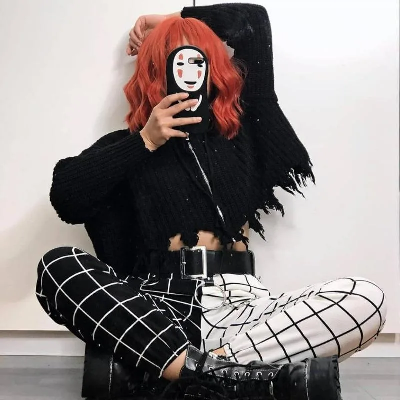 Ansicht 2 — Hose für Damen – Gothic schwarz und weiß