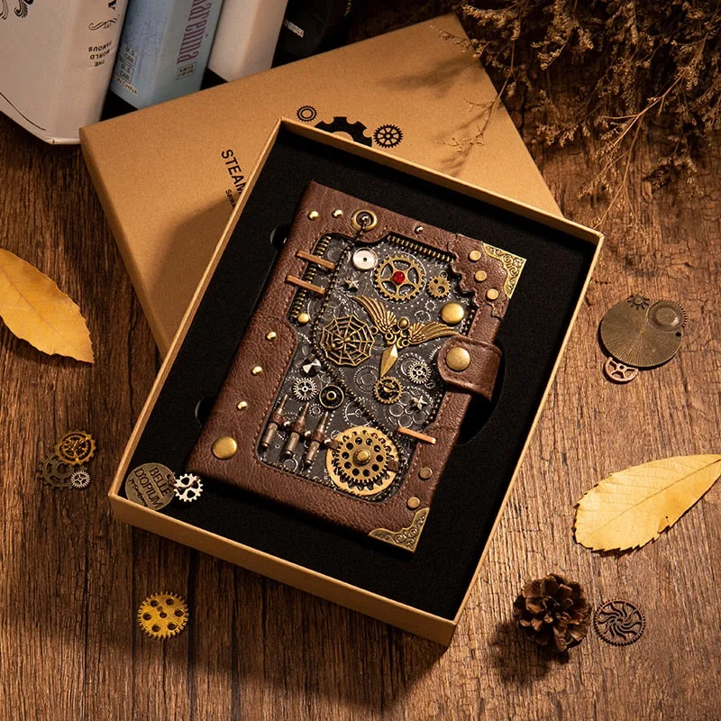 Steampunk-Notizbuch – aus PU