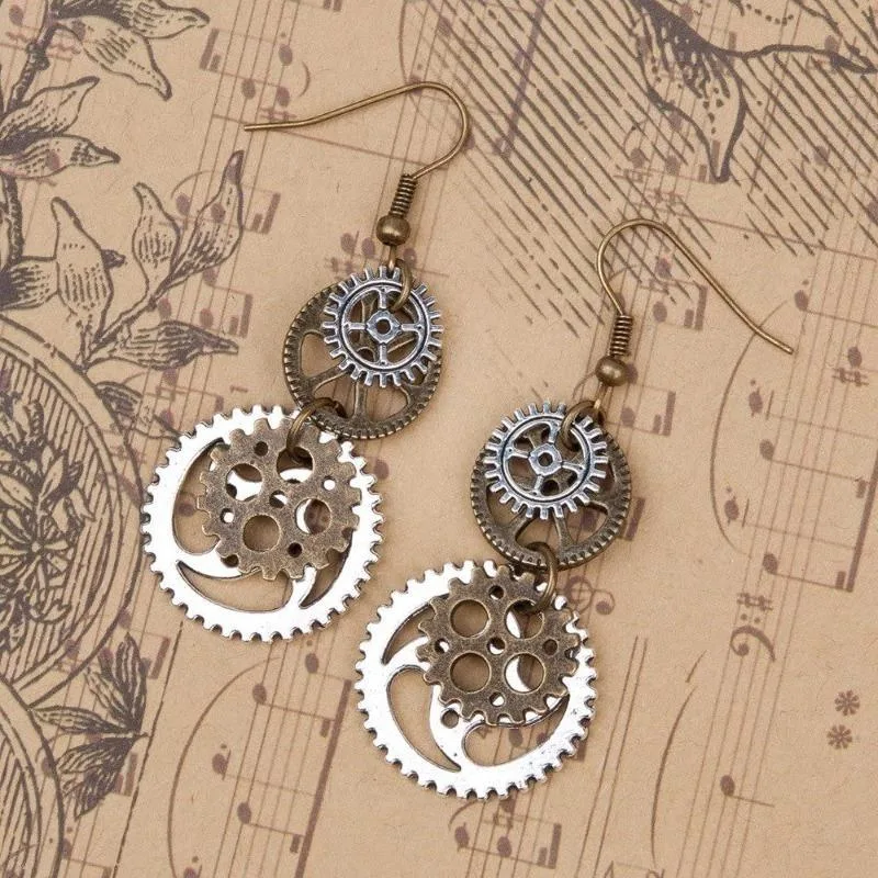 Ansicht 3 — Steampunk-Ohrringe – Zahnrad