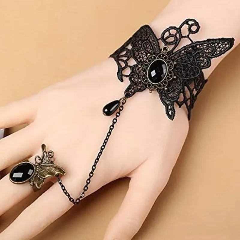 Ansicht 2 — Handkettchen mit Ring – Gothic
