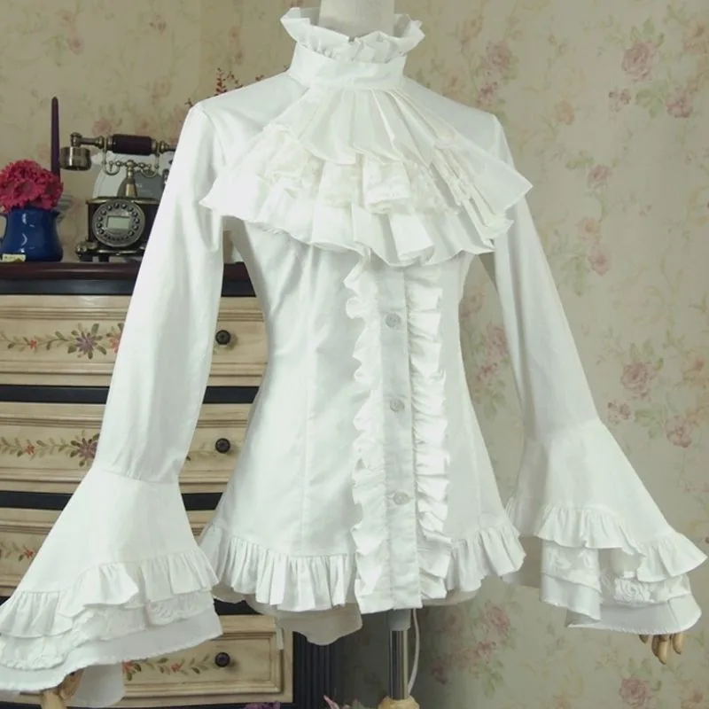 Ansicht 6 — Jabotbluse Goth Weiß