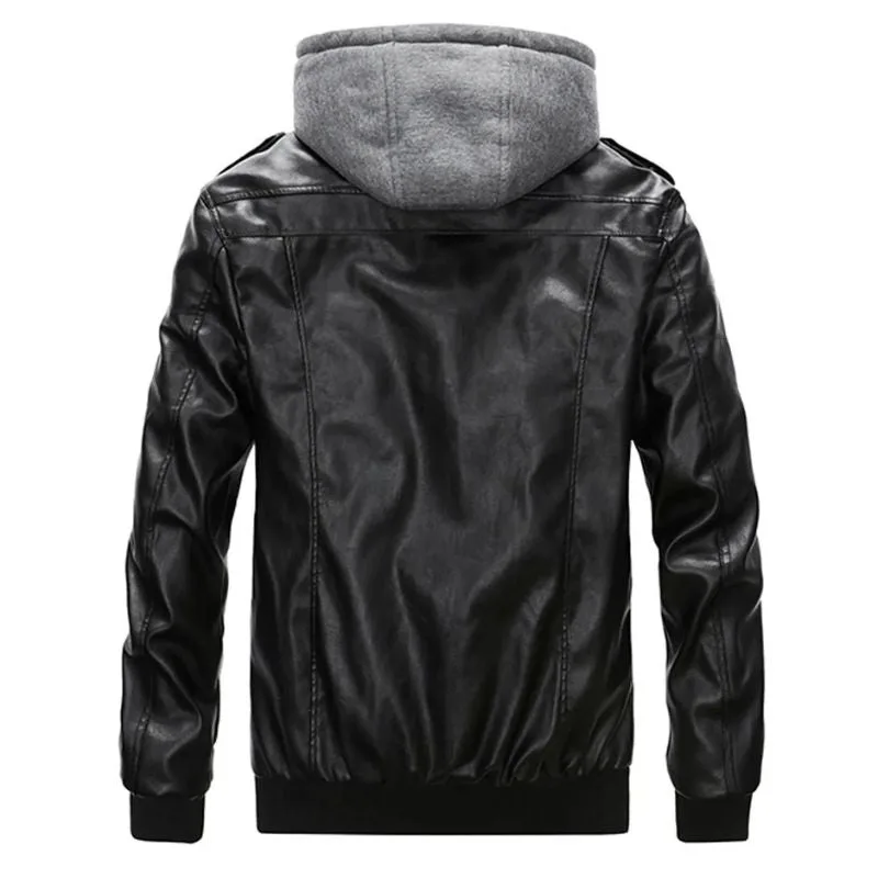 Ansicht 2 — Jacke für Herren – PU-Kunstleder mit Kapuze