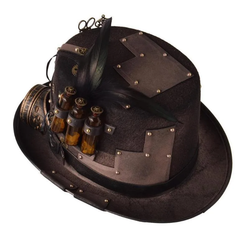 Ansicht 3 — Steampunk-Hut – Gelehrtenstil