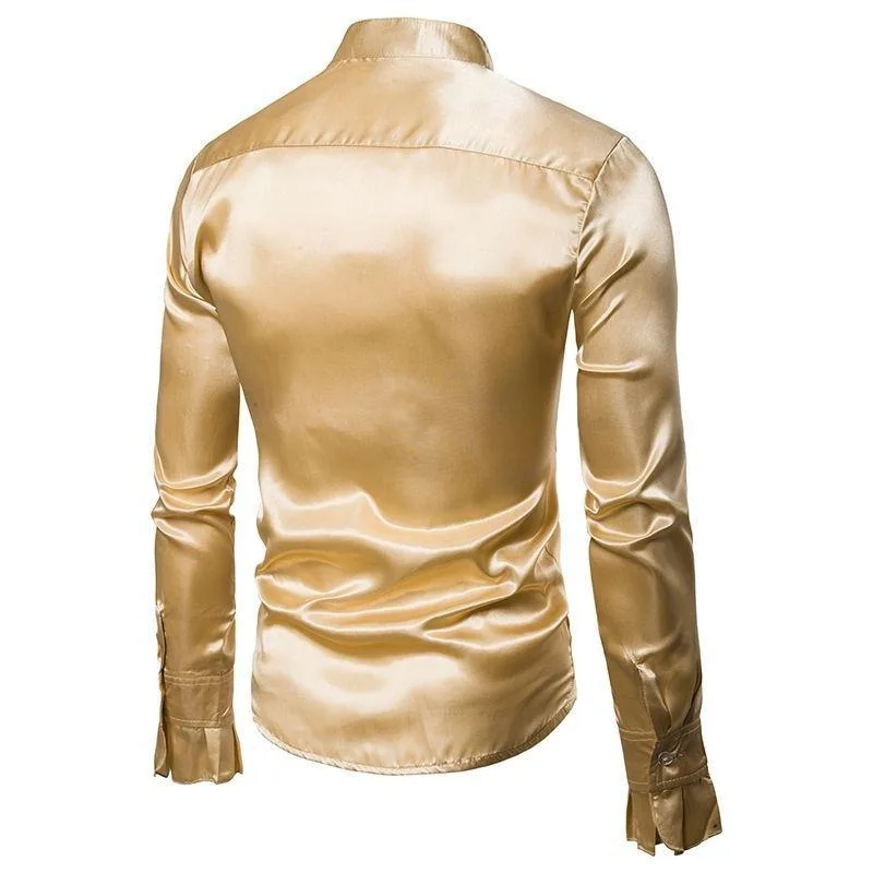 Ansicht 2 — Steampunk-Hemd – aus Satin goldfarben
