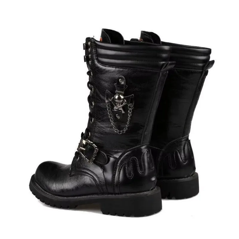 Ansicht 3 — Steampunk-Stiefel – Gothic Totenkopf