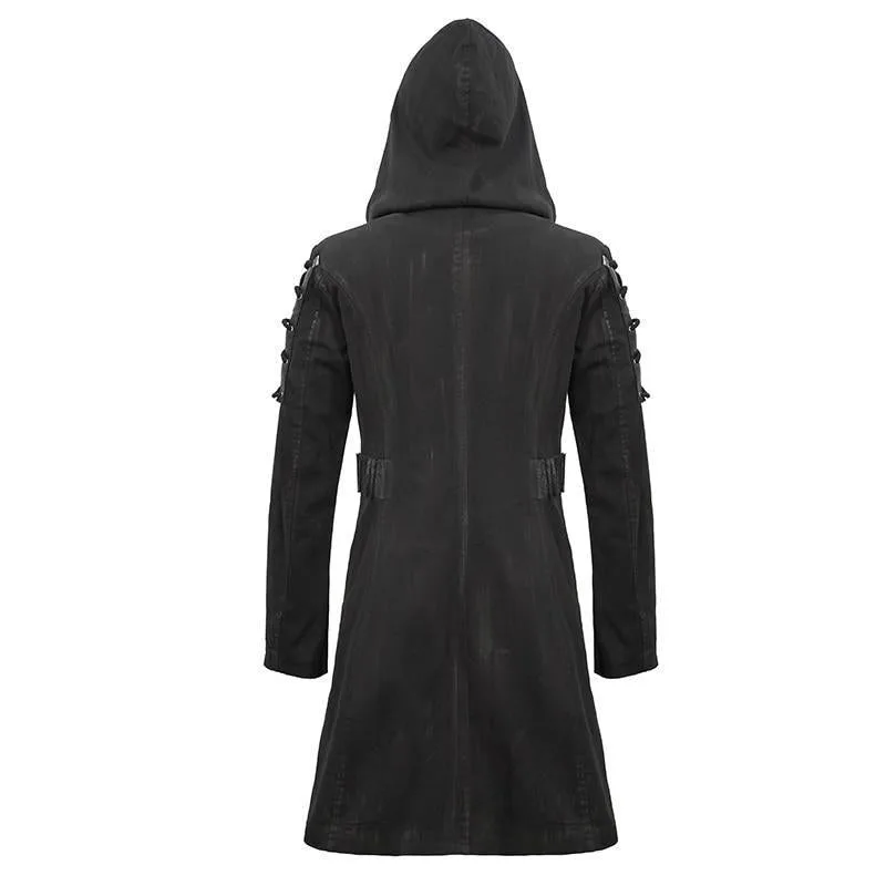 Ansicht 4 — Steampunk-Jacke – Trench Coat mit Kapuze