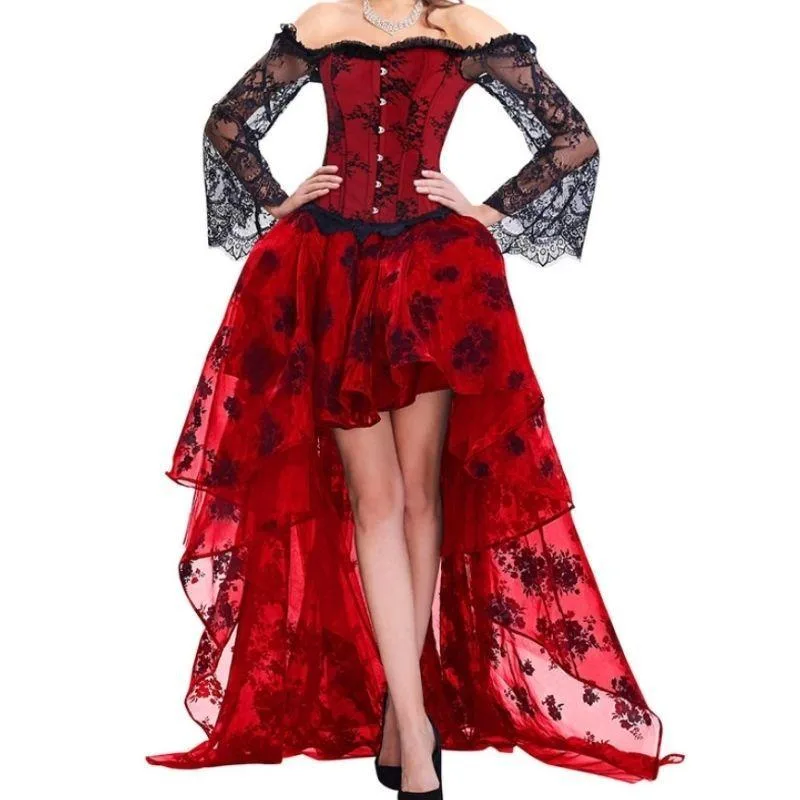 Ansicht 3 — Steampunk-Kleid – rot