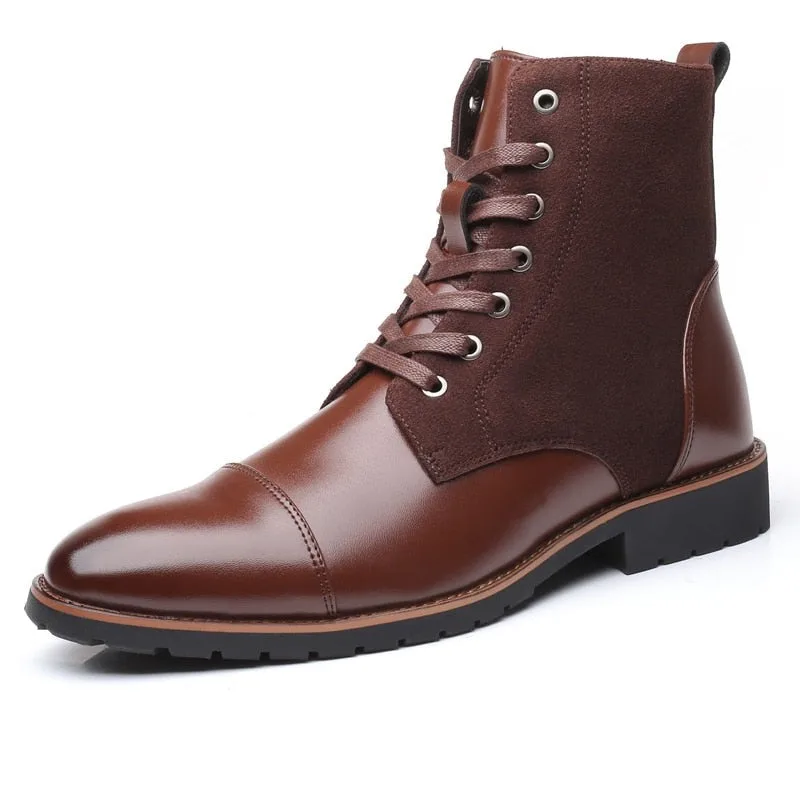 Stiefeletten – braun aus PU-Kunstleder und mit Schnürung