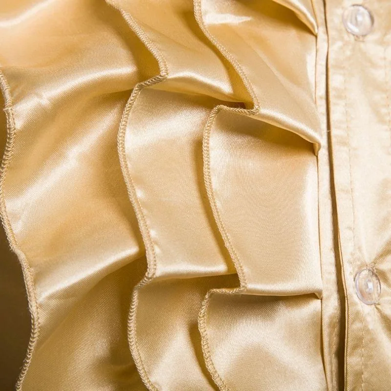 Ansicht 3 — Steampunk-Hemd – aus Satin goldfarben