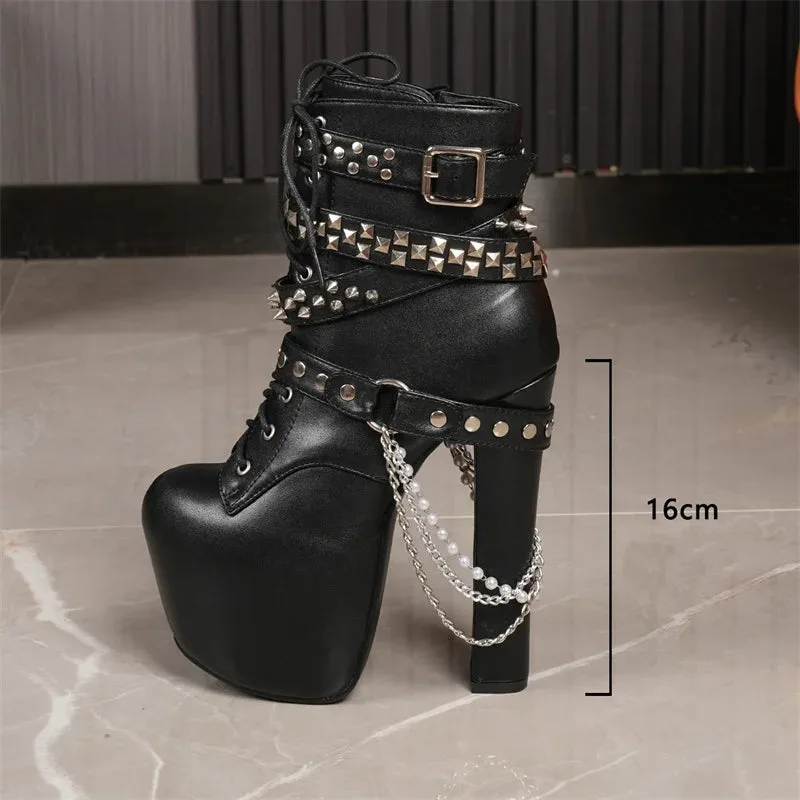 Ansicht 3 — Steampunk-Stiefeletten – Gothic