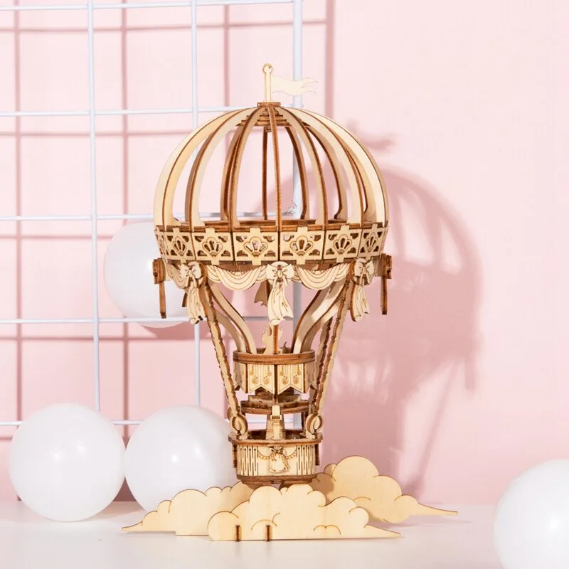 Ansicht 5 — Steampunk-Modellbausatz – Heißluftballon Holz