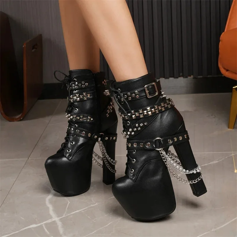 Ansicht 2 — Steampunk-Stiefeletten – Gothic