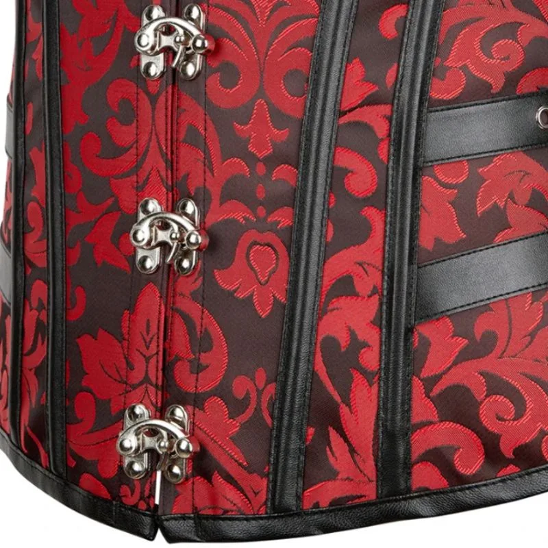 Ansicht 3 — Steampunk-Korsett – rot