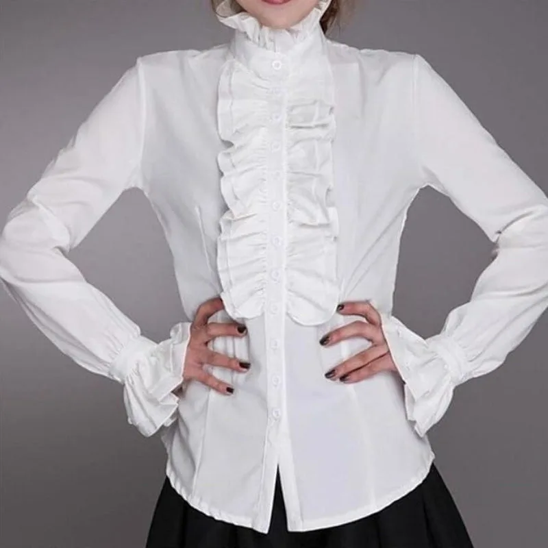 Ansicht 6 — Steampunk-Bluse für Damen – weiß