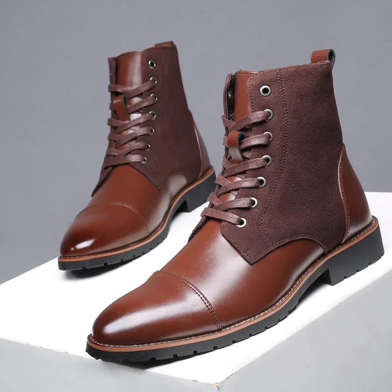 Ansicht 6 — Stiefeletten – braun aus PU-Kunstleder und mit Schnürung