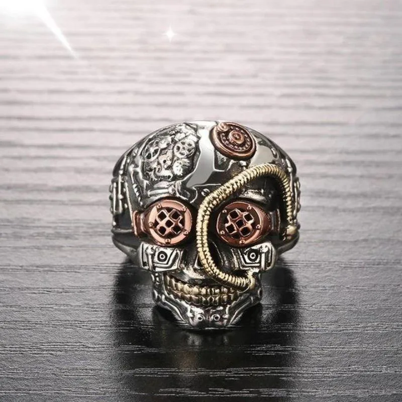 Ansicht 3 — Steampunk-Ring – Totenkopf