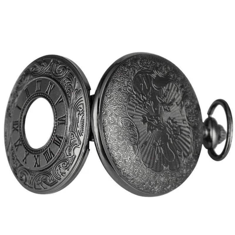 Ansicht 2 — Steampunk-Taschenuhr – schwarz