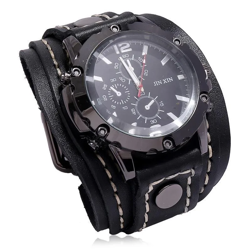 Ansicht 9 — Armbanduhr – Breit aus Leder