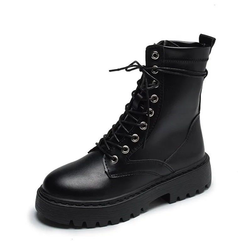 Stiefeletten – Plateau mit Schnürung