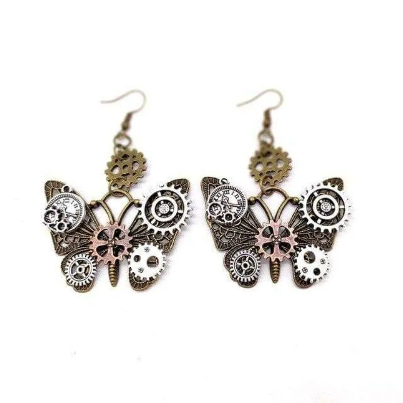 Ansicht 3 — Steampunk-Ohrringe – Schmetterling