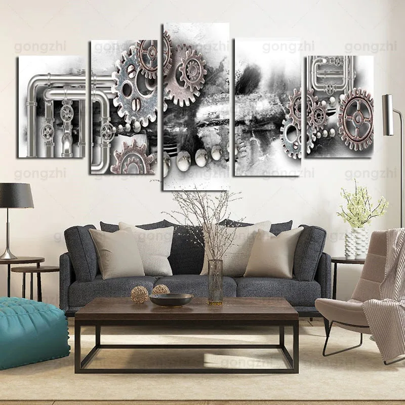 Steampunk-Wandbild – Zahnrad Industriell