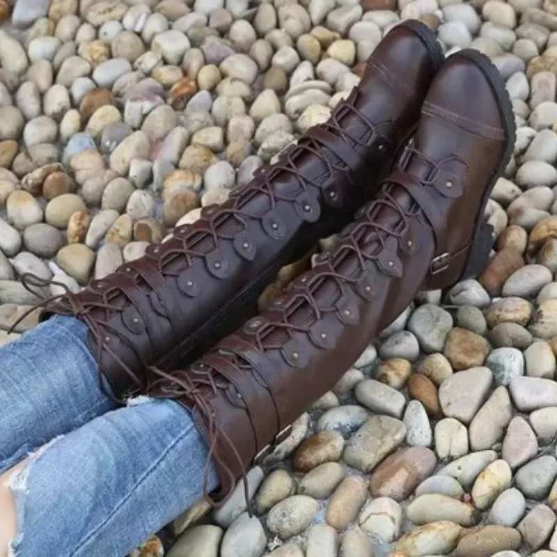 Ansicht 4 — Steampunk-Stiefel – braun aus PU