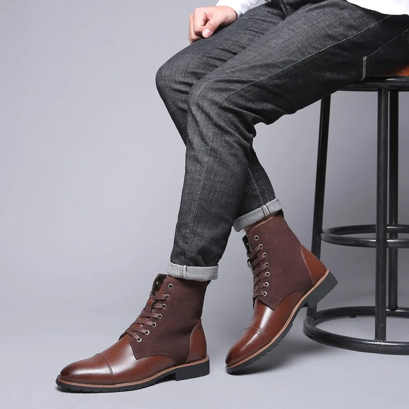 Ansicht 2 — Stiefeletten – braun aus PU-Kunstleder und mit Schnürung