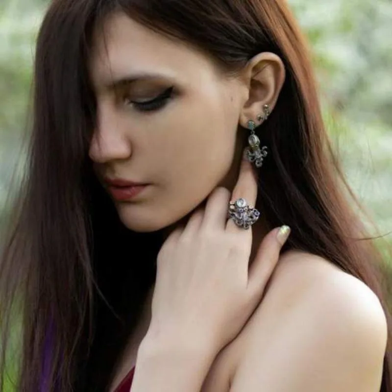 Ansicht 4 — Steampunk-Ring – Oktopus