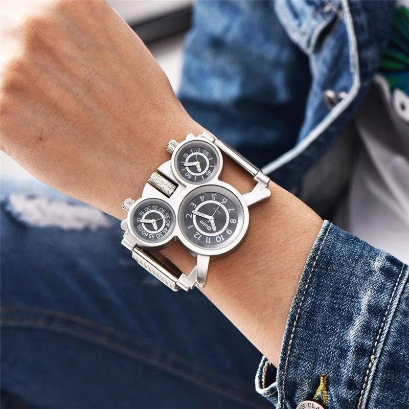 Ansicht 7 — Steampunk-Uhr für Herren – 3 Zifferblätter