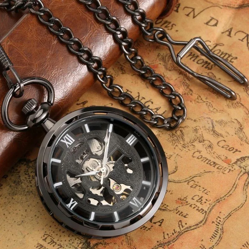 Ansicht 2 — Taschenuhr – Skelett schwarz