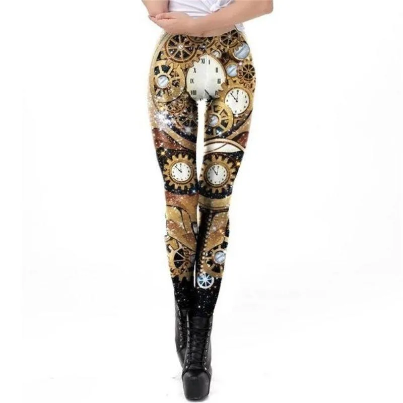 Ansicht 3 — Steampunk-Leggings – Uhr
